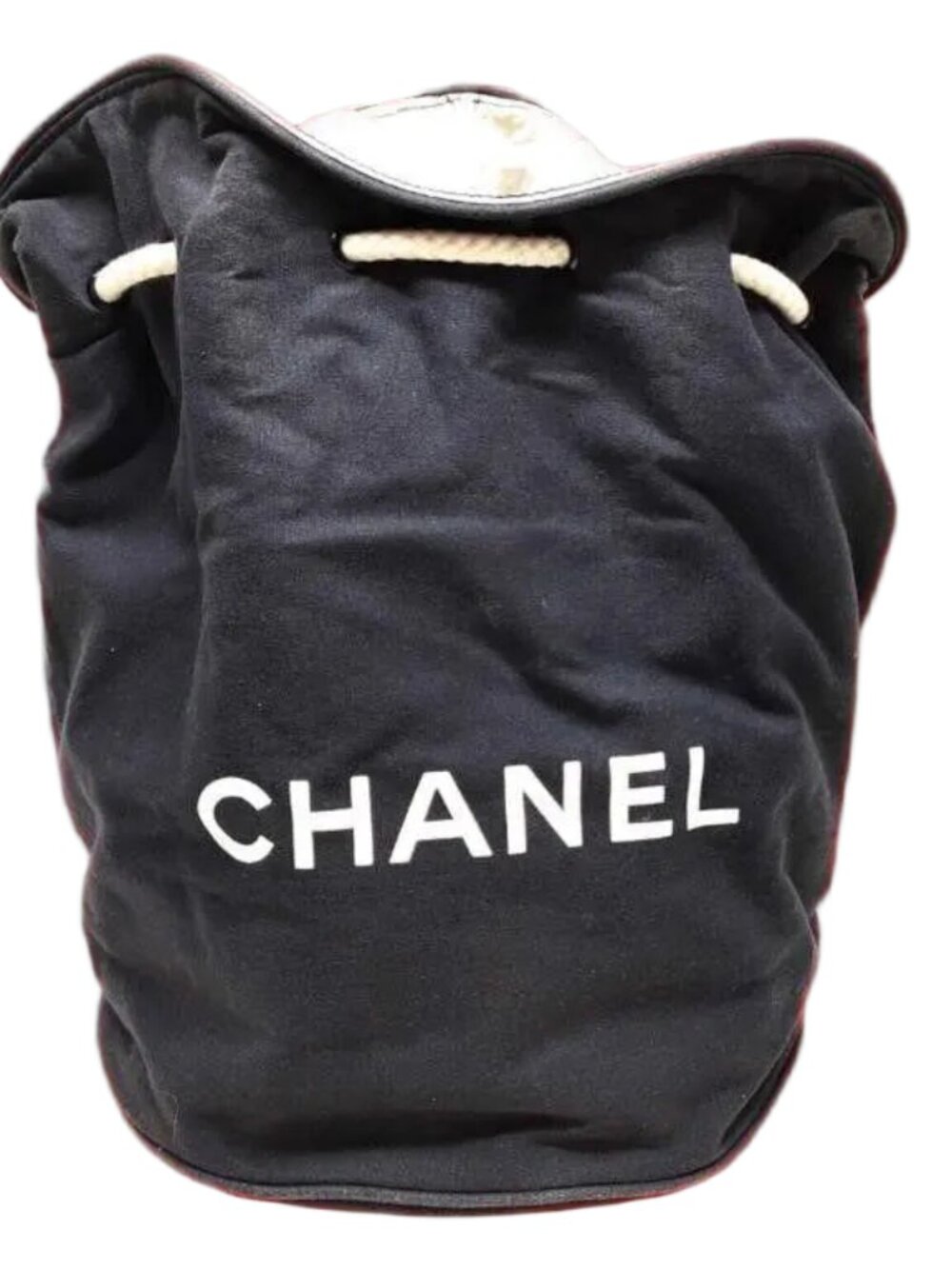 CHANEL Black Canvas Shoulder Bag